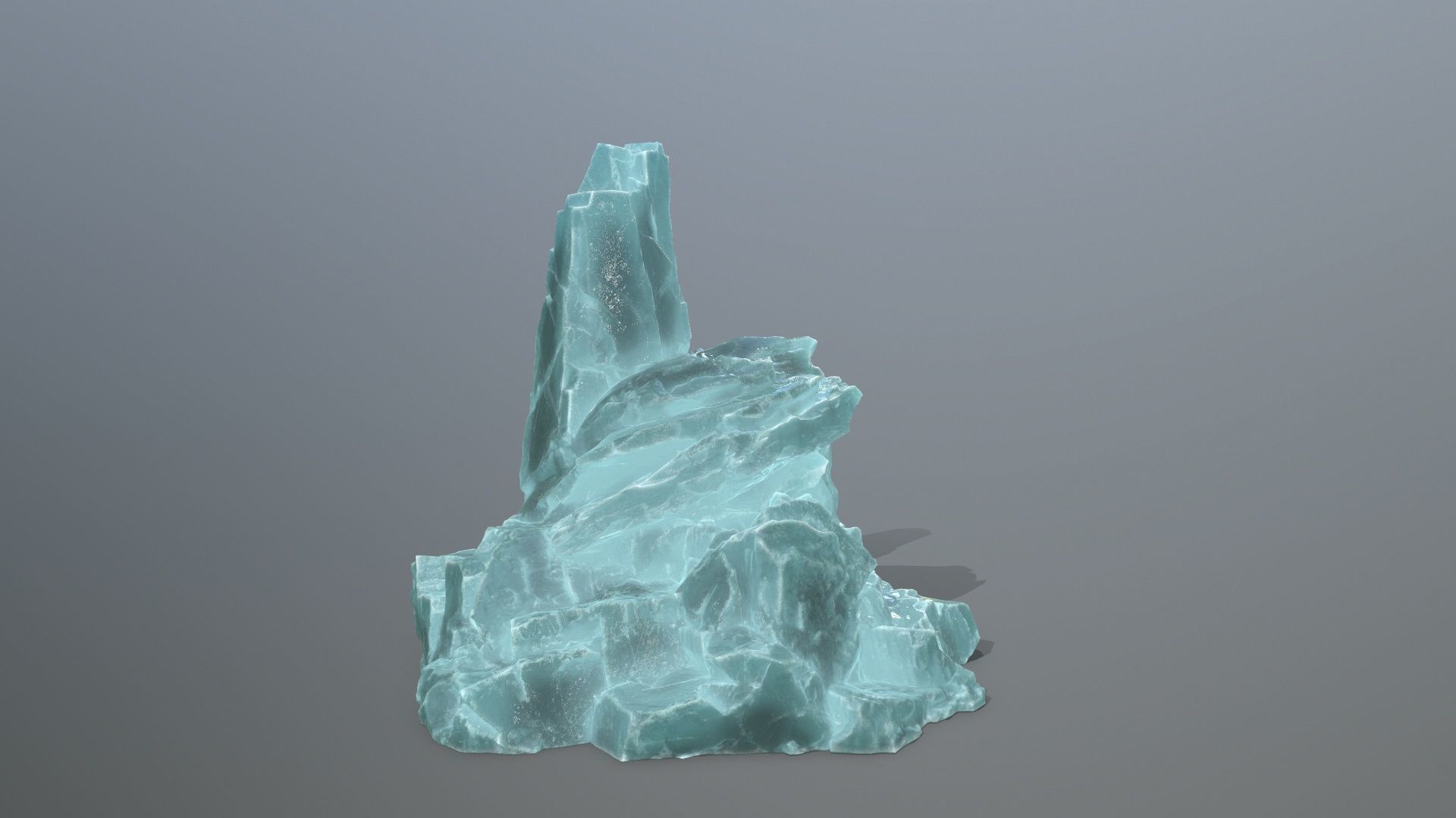 ice skull mountain Low-poly 3D model_7