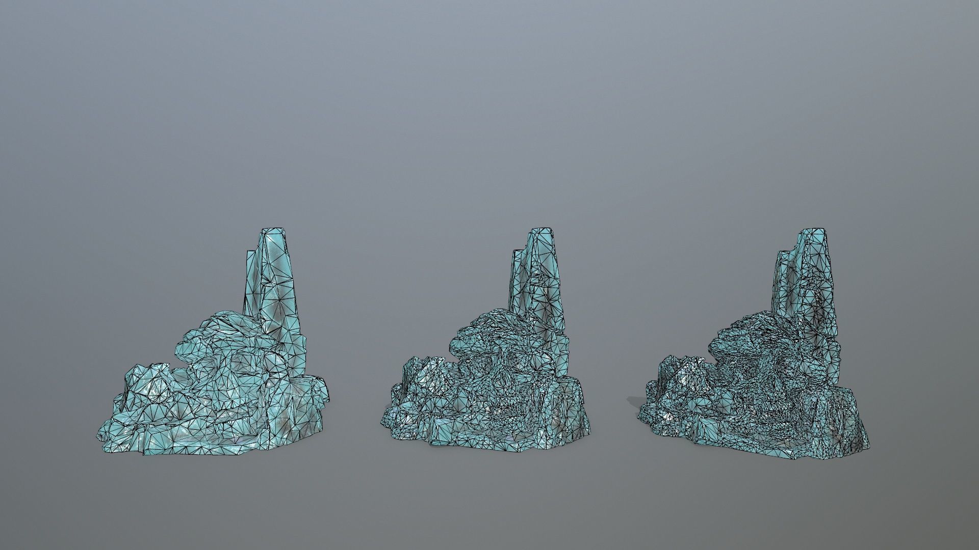 ice skull mountain Low-poly 3D model_15