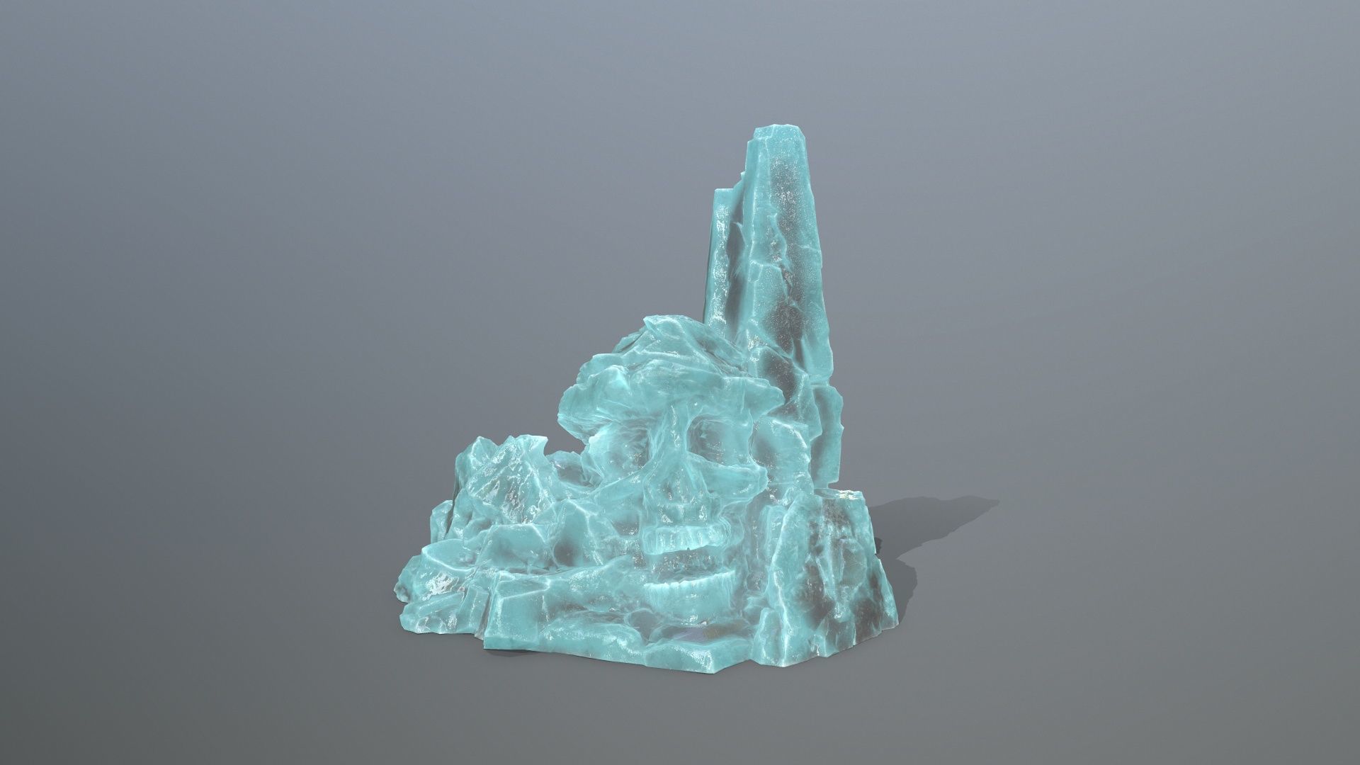 ice skull mountain Low-poly 3D model_12