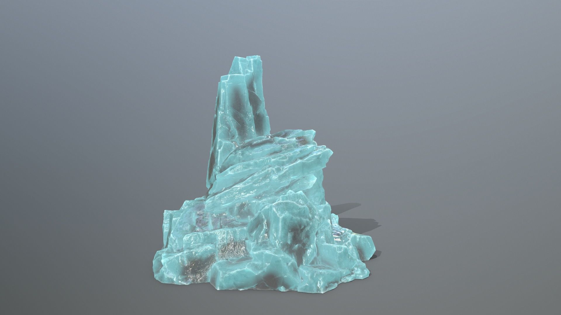 ice skull mountain Low-poly 3D model_9