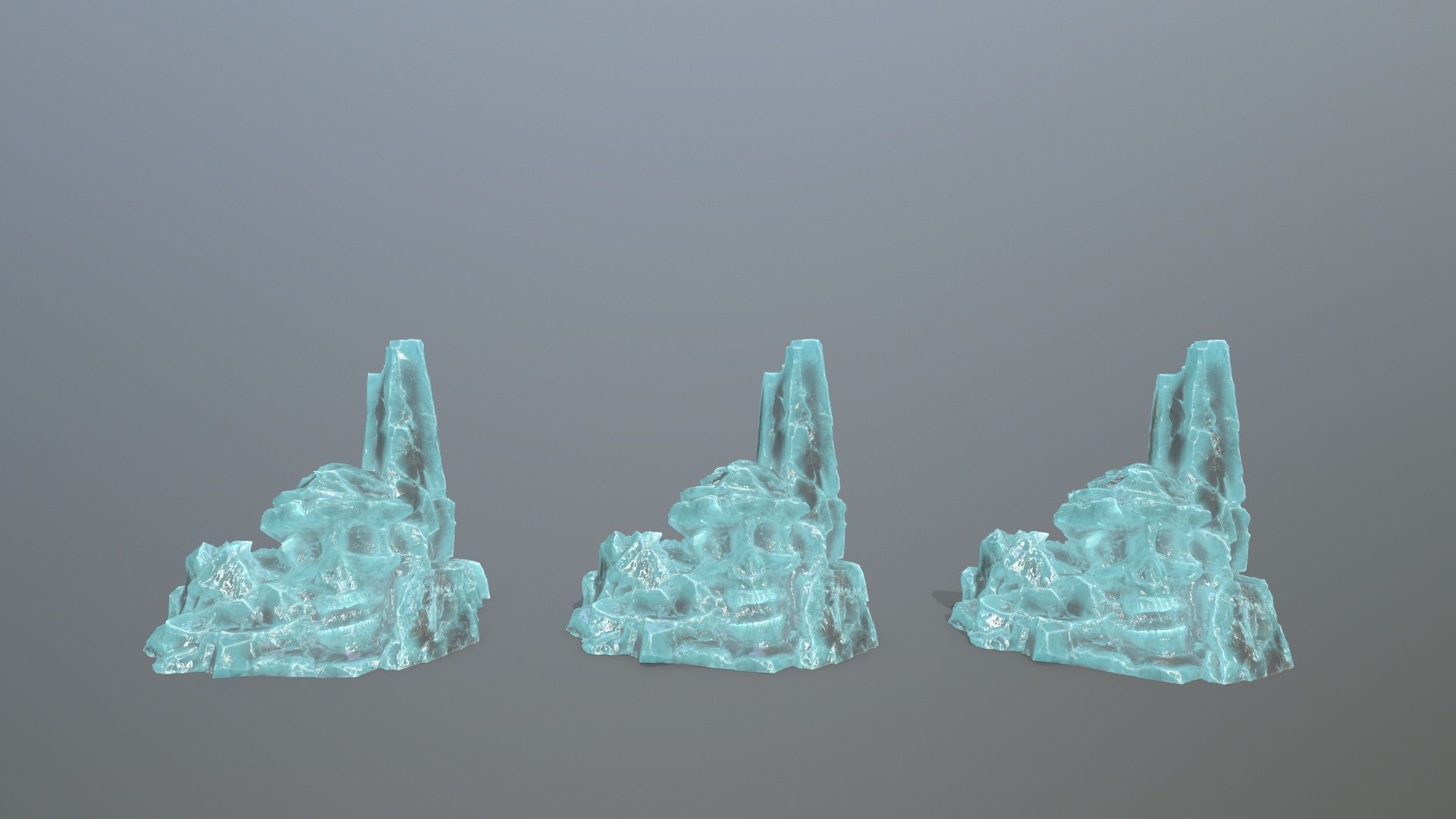 ice skull mountain Low-poly 3D model_14