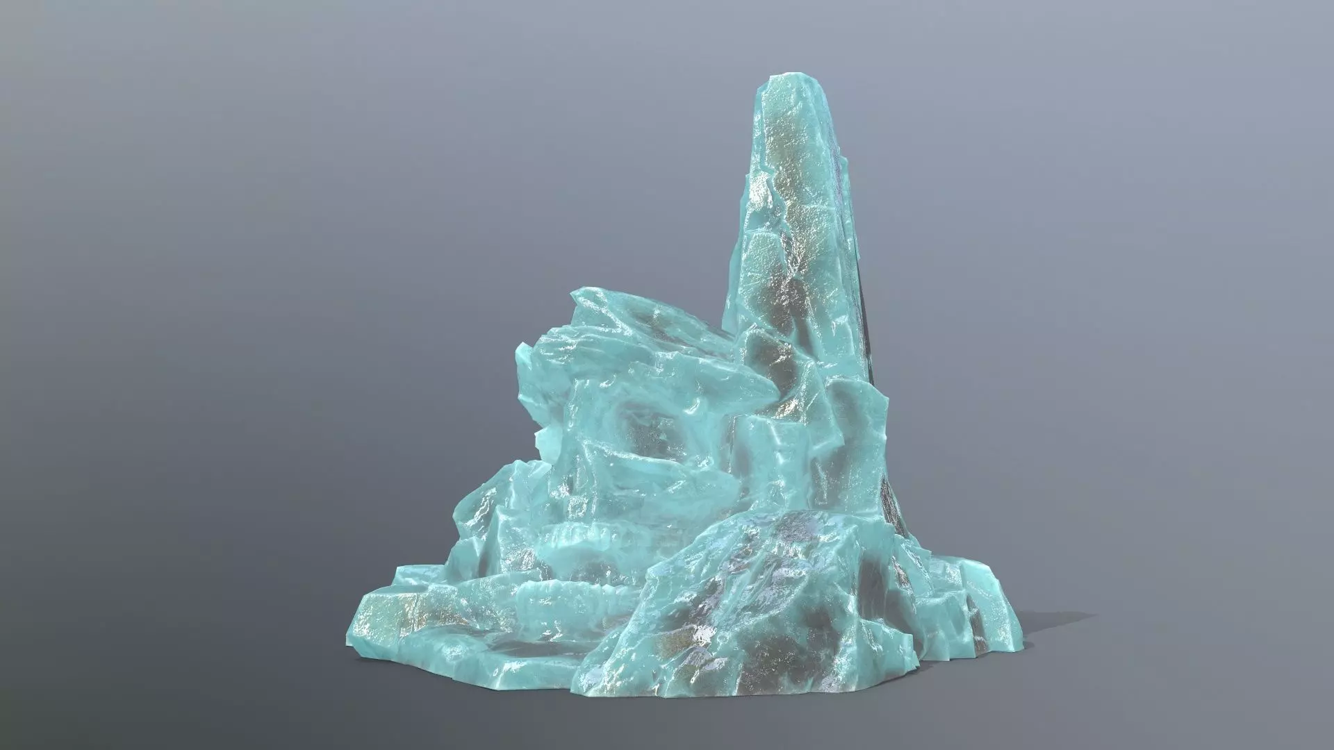 ice skull mountain Low-poly 3D model_0