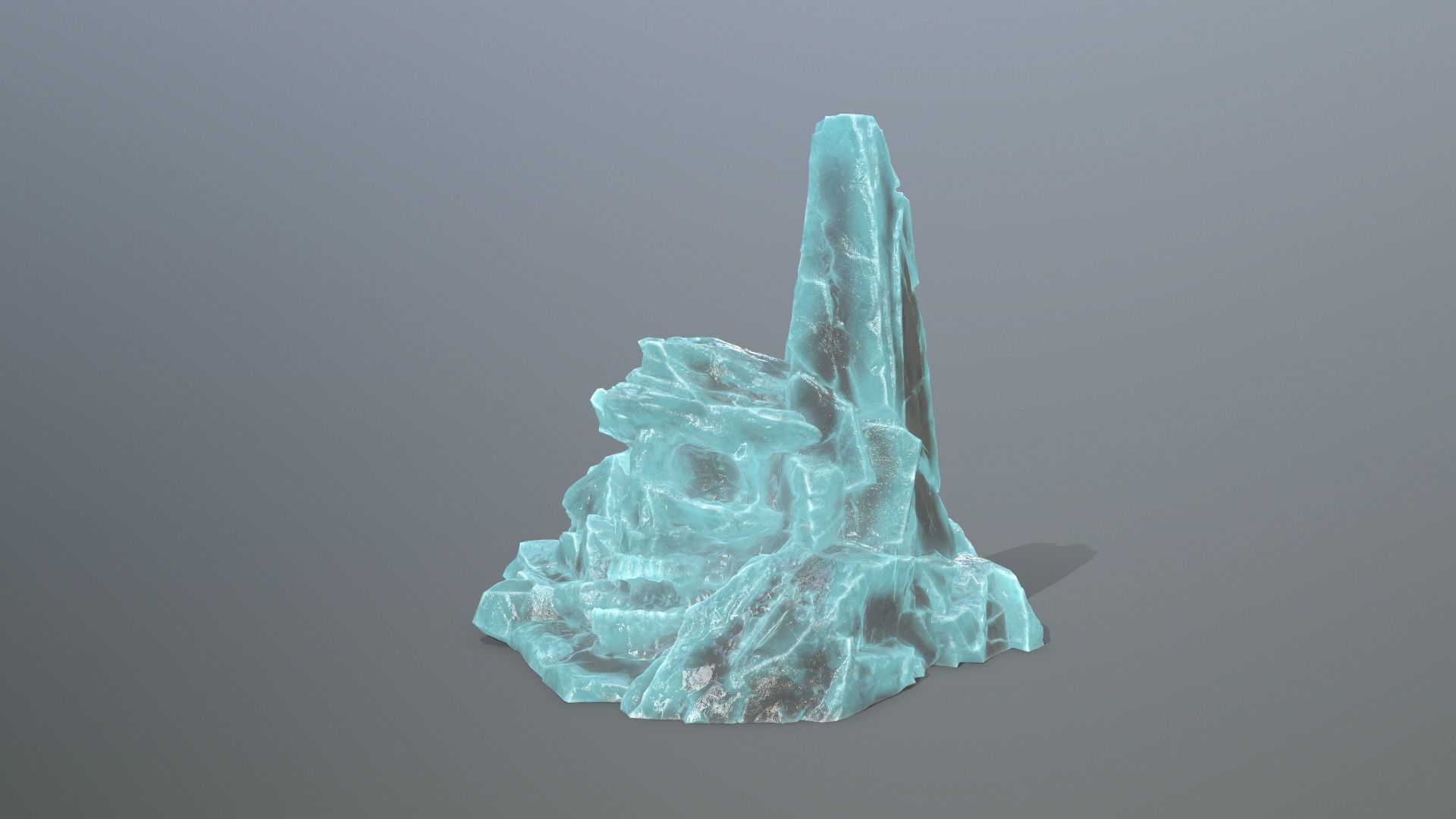 ice skull mountain Low-poly 3D model_3