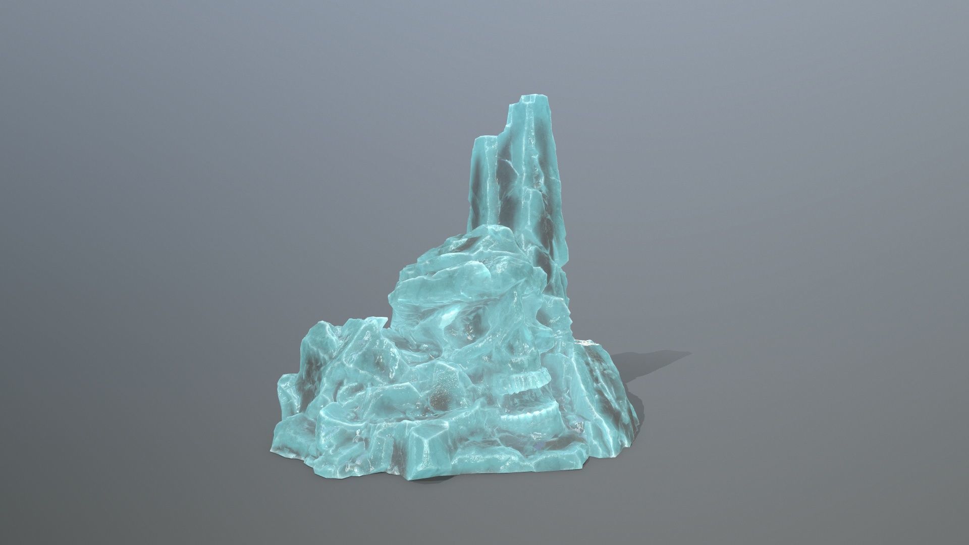 ice skull mountain Low-poly 3D model_11