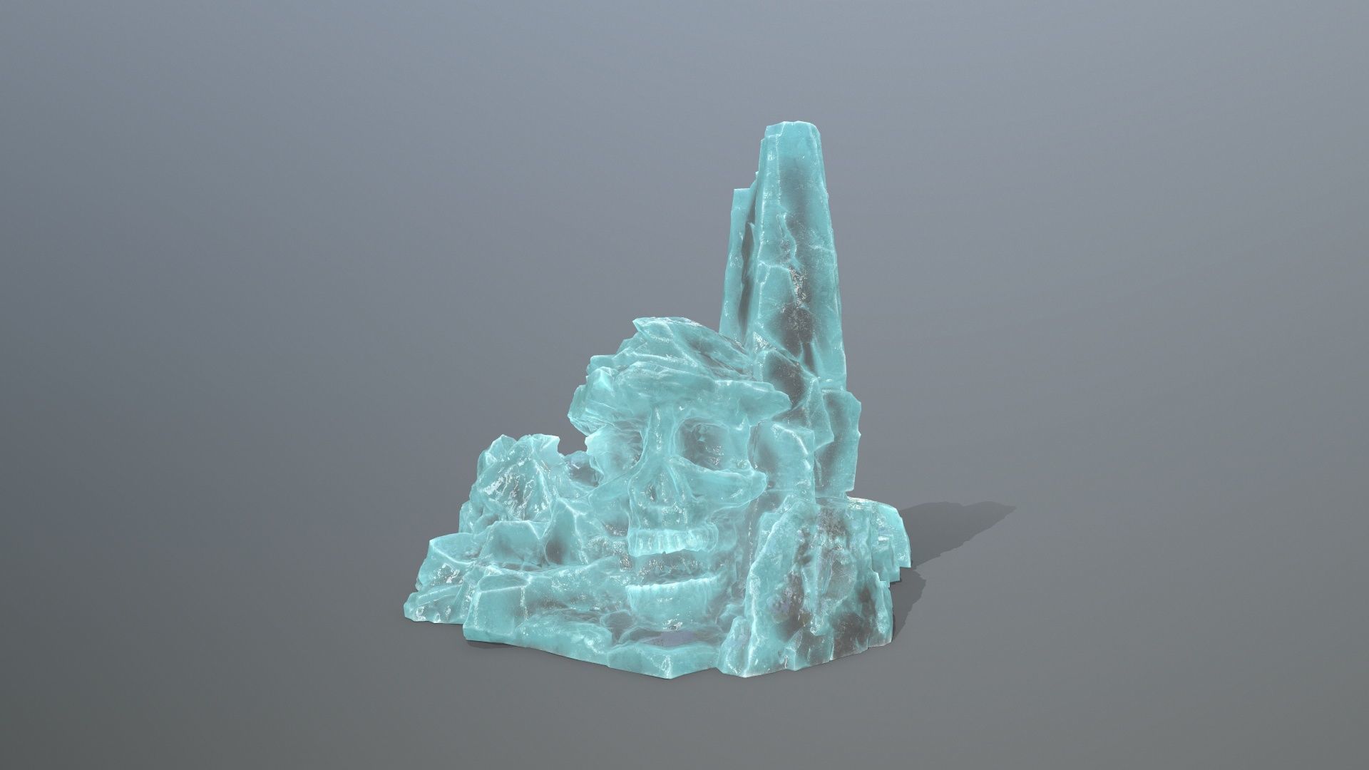 ice skull mountain Low-poly 3D model_2