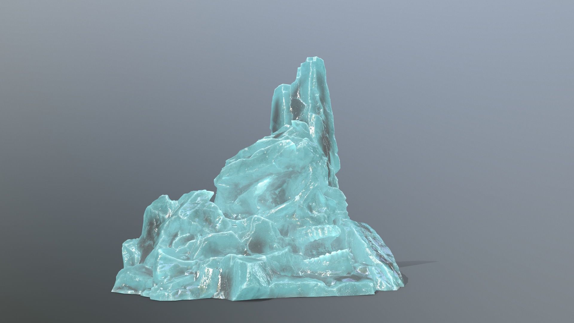 ice skull mountain Low-poly 3D model_1