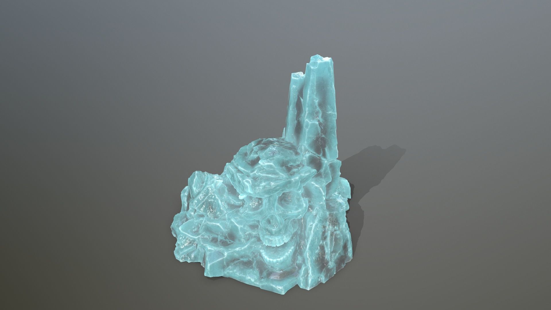 ice skull mountain Low-poly 3D model_13