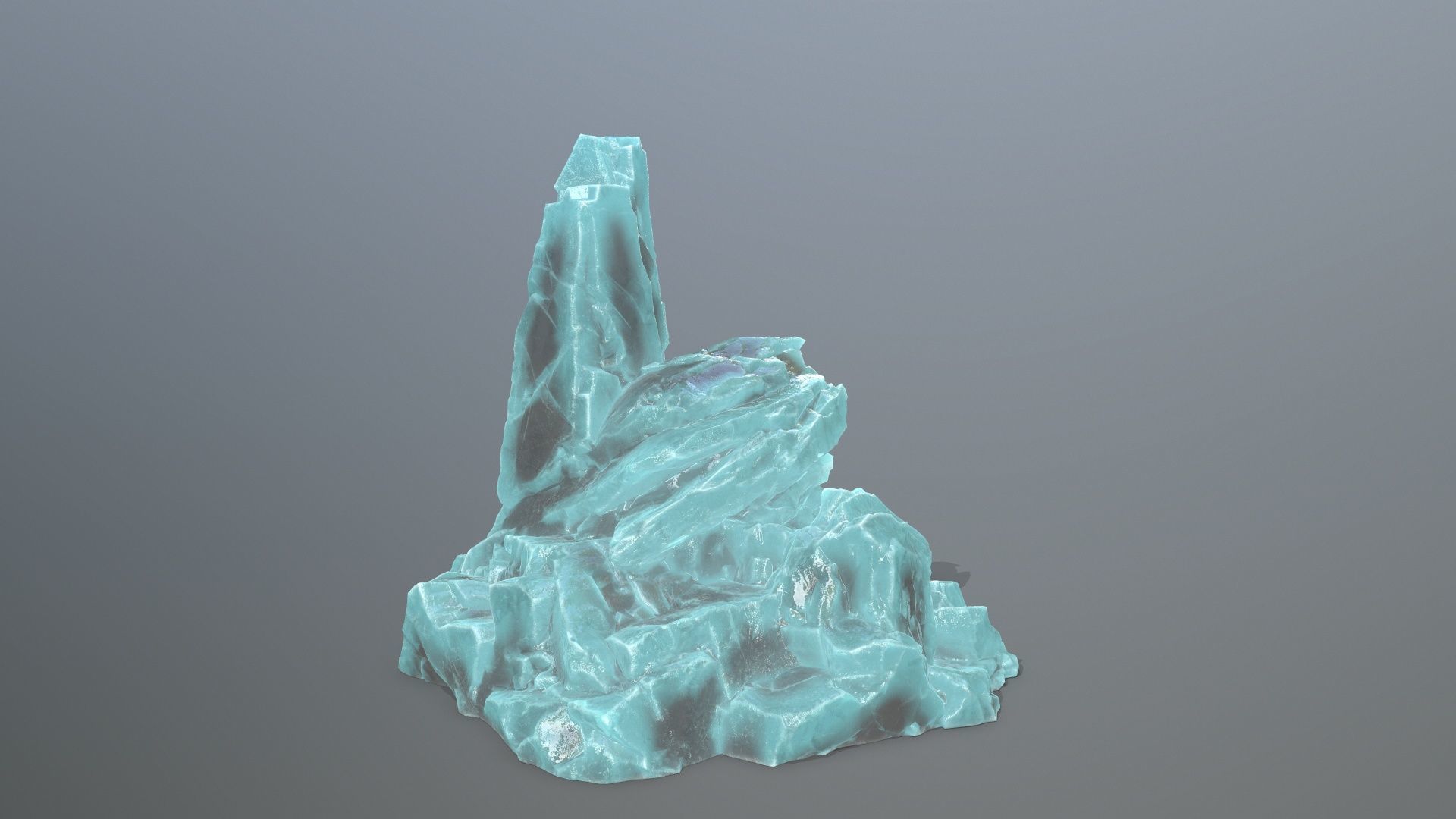 ice skull mountain Low-poly 3D model_8