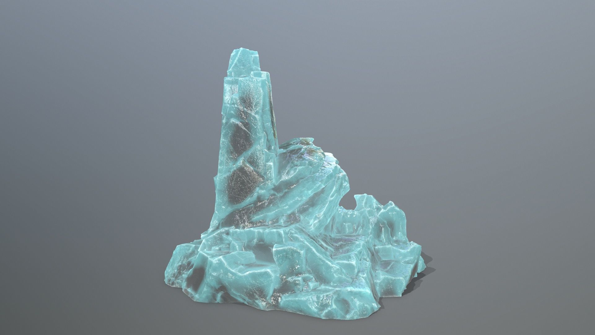 ice skull mountain Low-poly 3D model_7