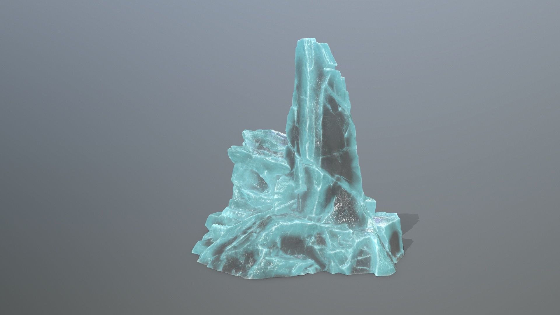 ice skull mountain Low-poly 3D model_4