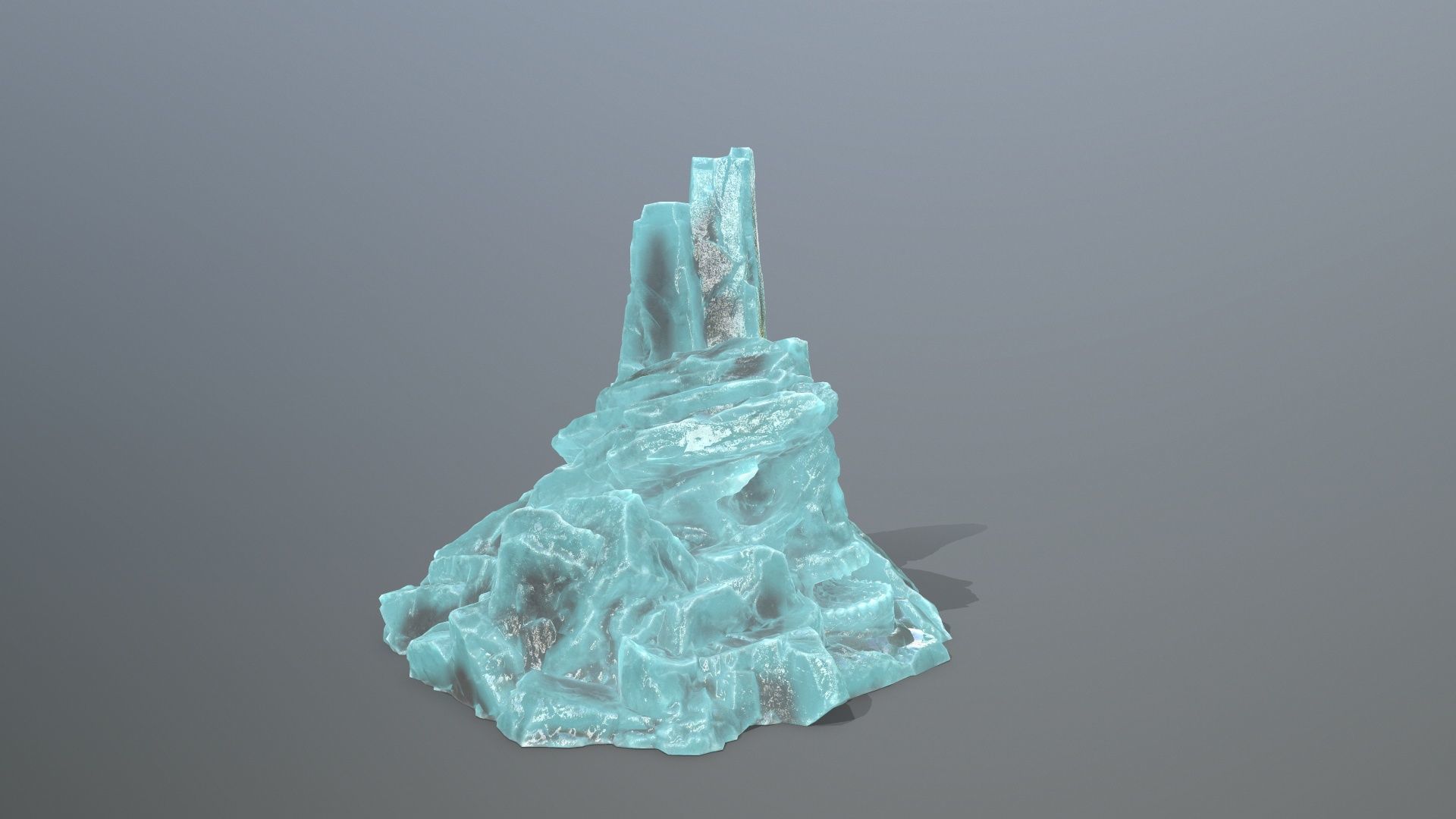 ice skull mountain Low-poly 3D model_10
