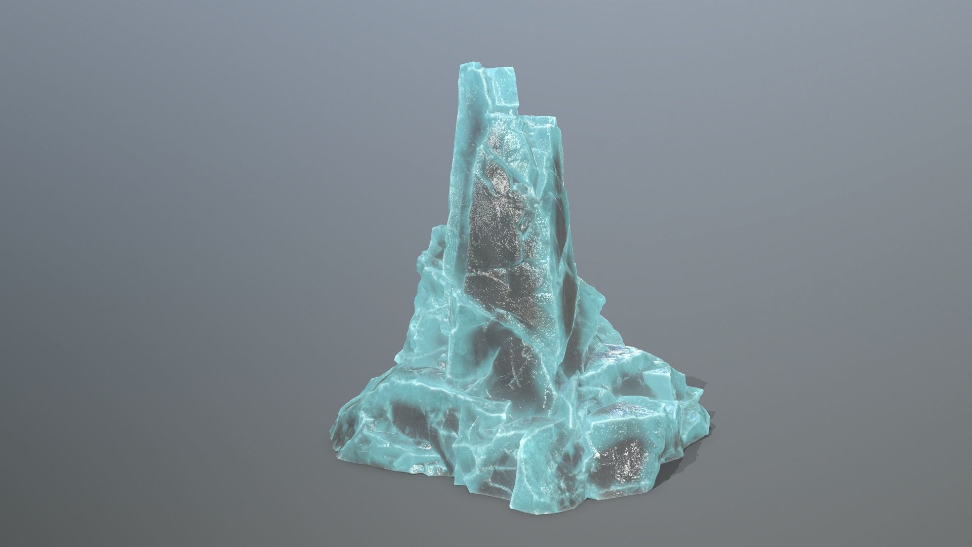 ice skull mountain Low-poly 3D model_5
