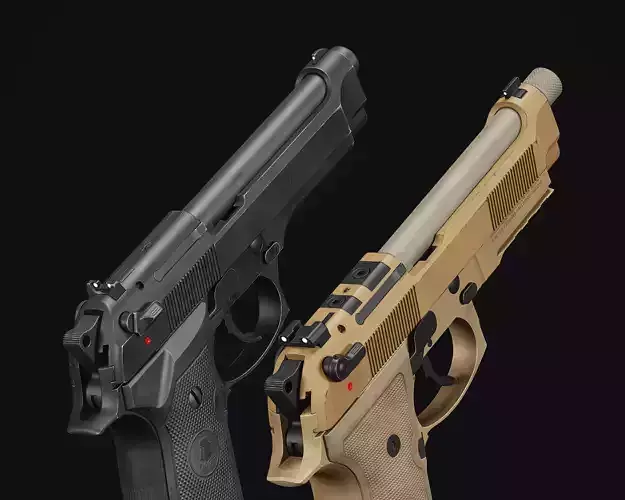 M9 Pistols Low-poly 3D model