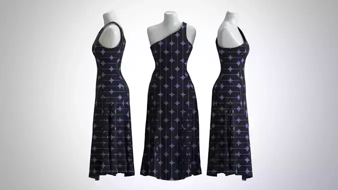 Woman Dress 2 Grape Star Drapery