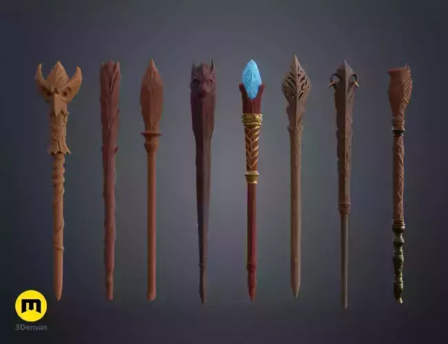 Ilvermorny School of Witchcraft and Wizardry Wands 3D print model