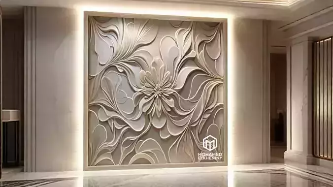 modern panel wall decor set wall relief mural CNC 134