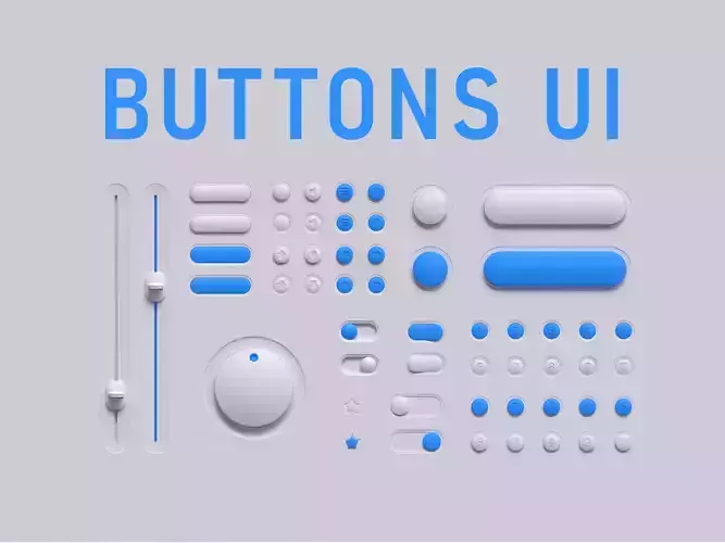 UI buttons pack 3D model UI buttons pack 3D model