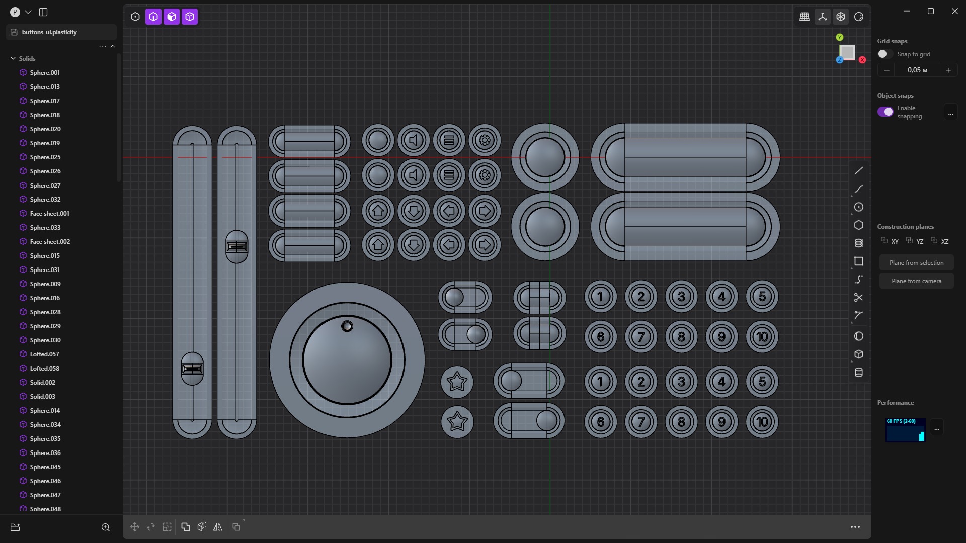UI buttons pack 3D model_4