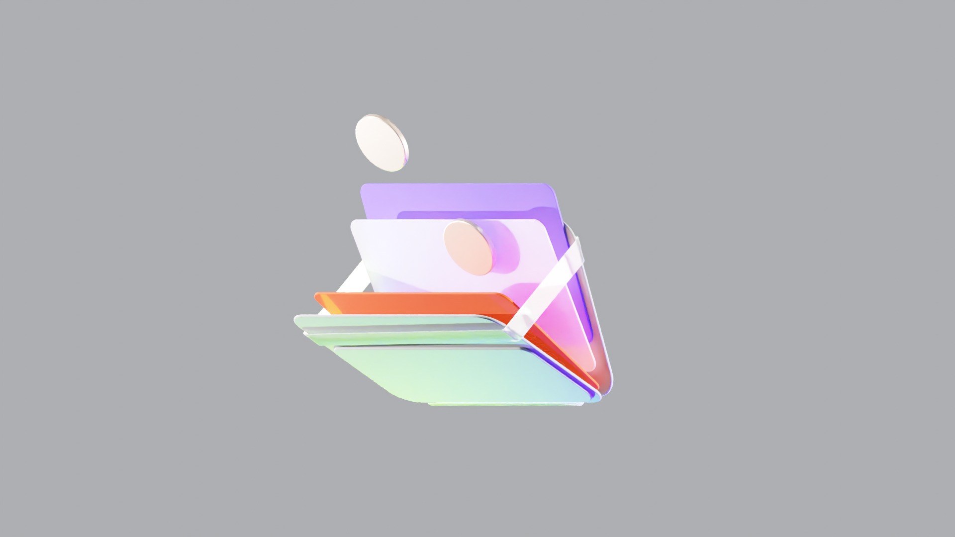 Wallet Animat Low-poly 3D model_3