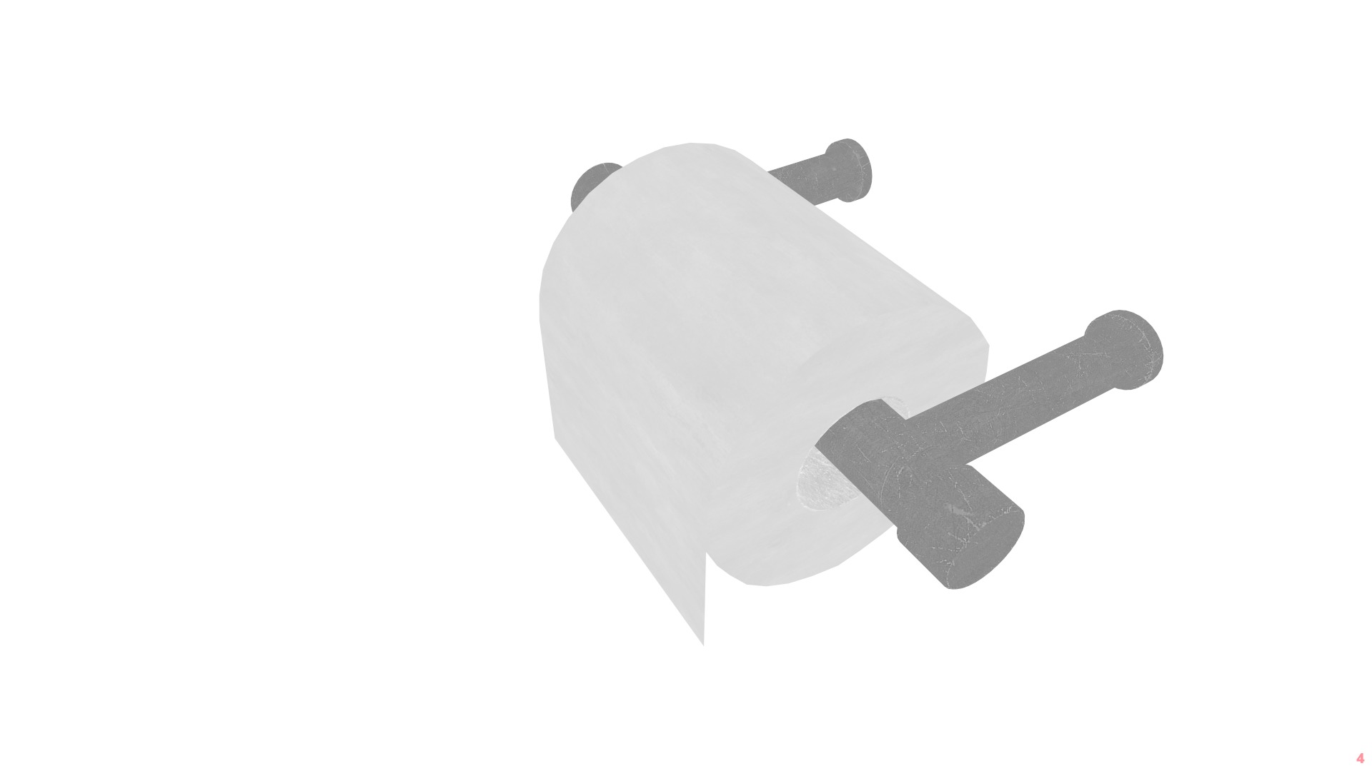 Toilet Paper Low-poly 3D model_7