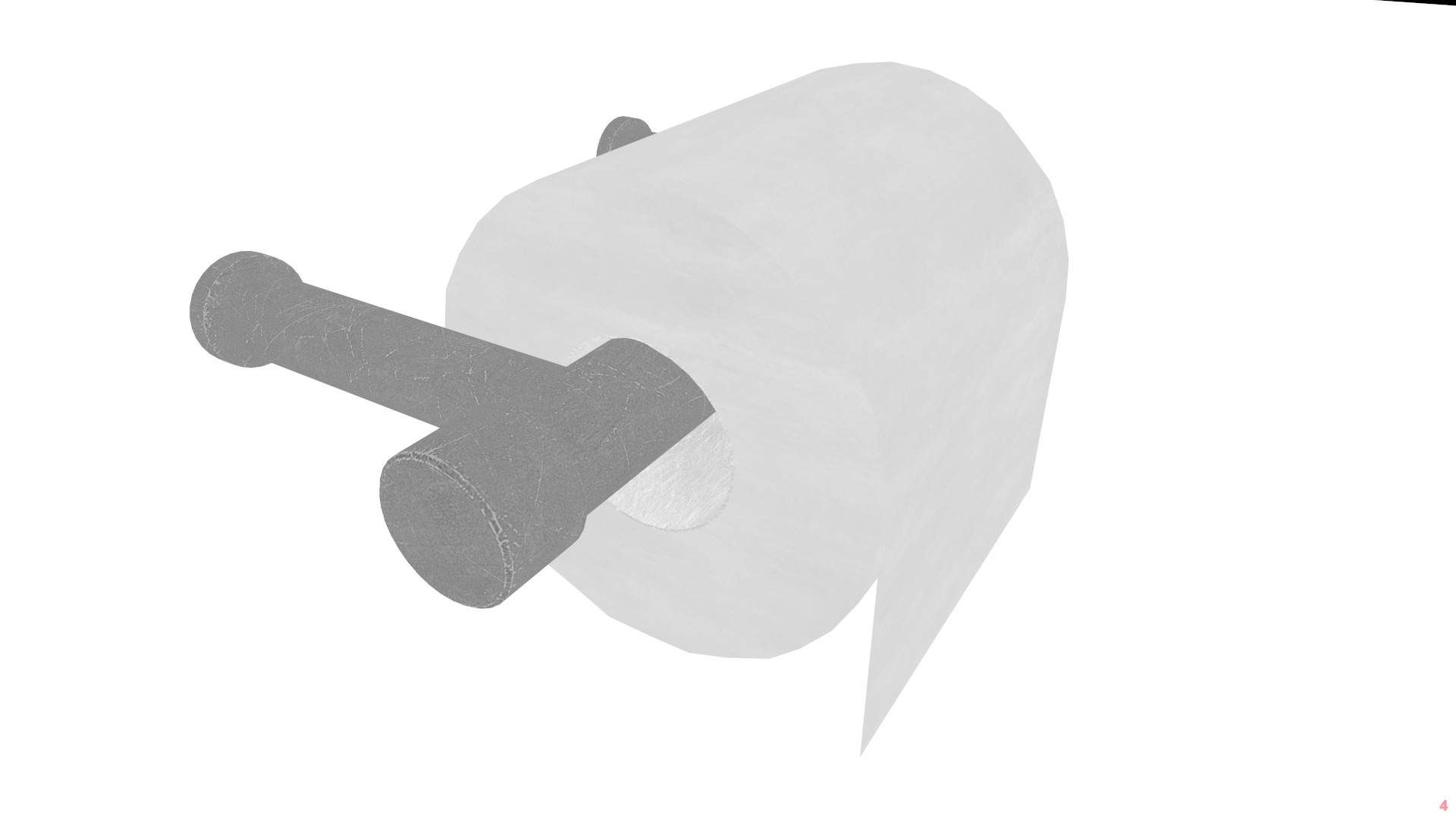 Toilet Paper Low-poly 3D model_8