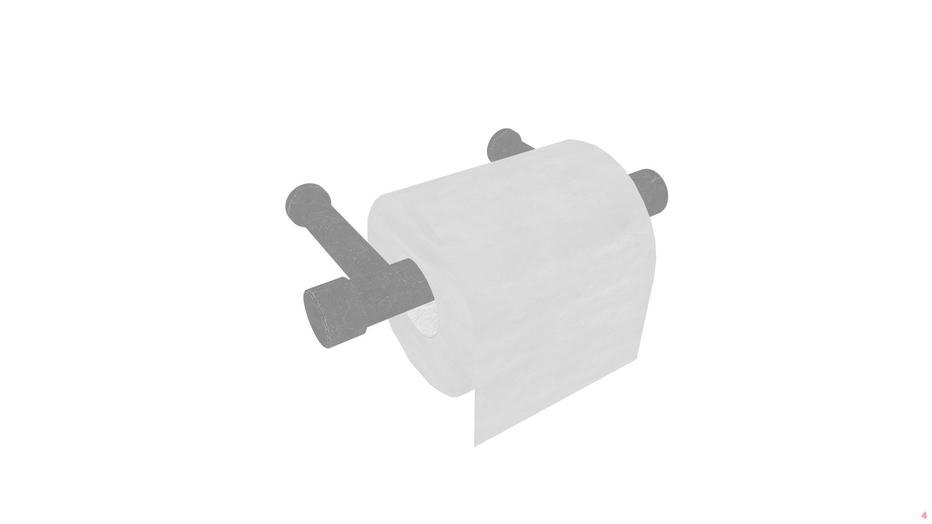 Toilet Paper Low-poly 3D model_6