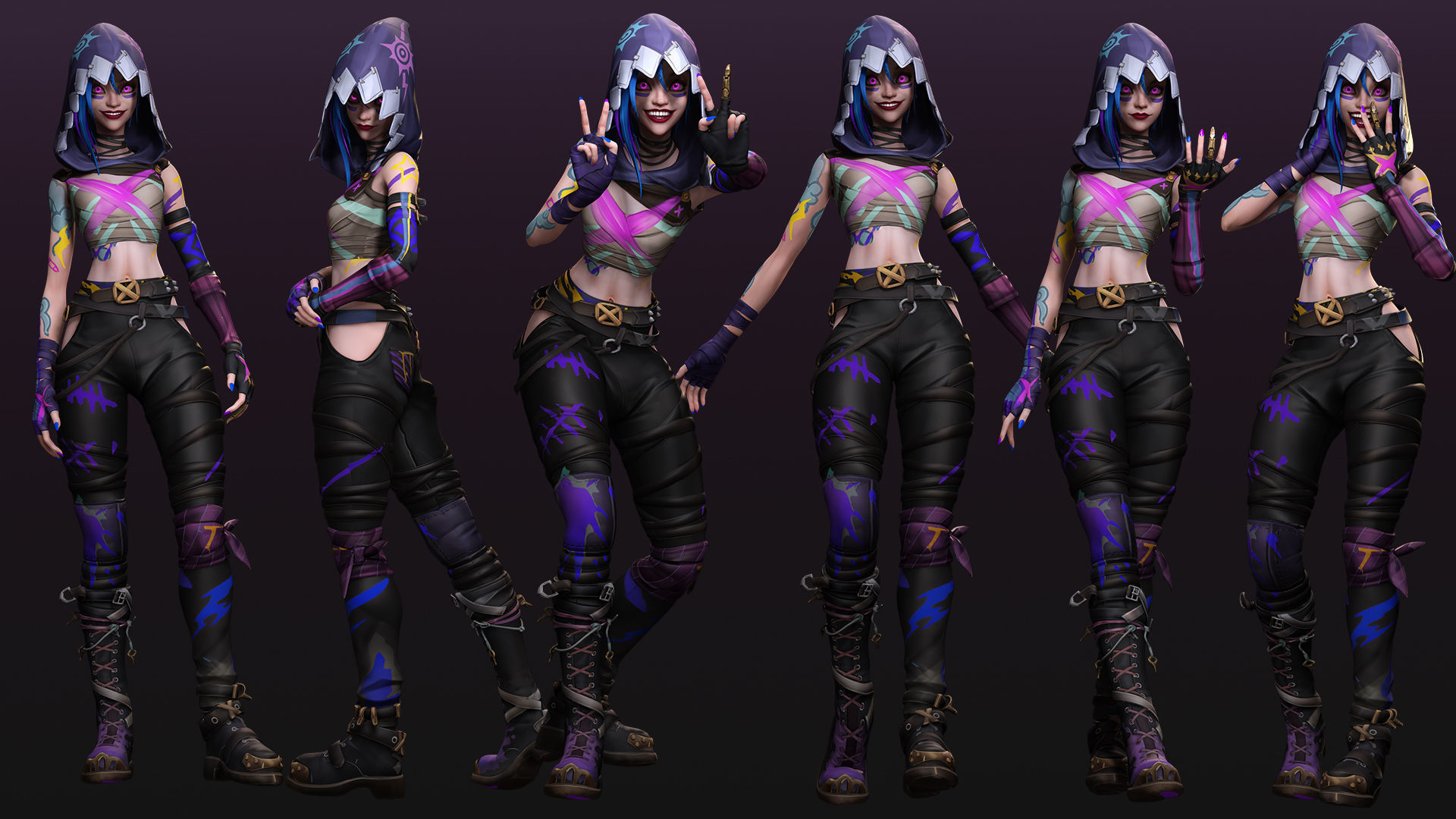 Arcane Prodigy Jinx Low-poly 3D model_3