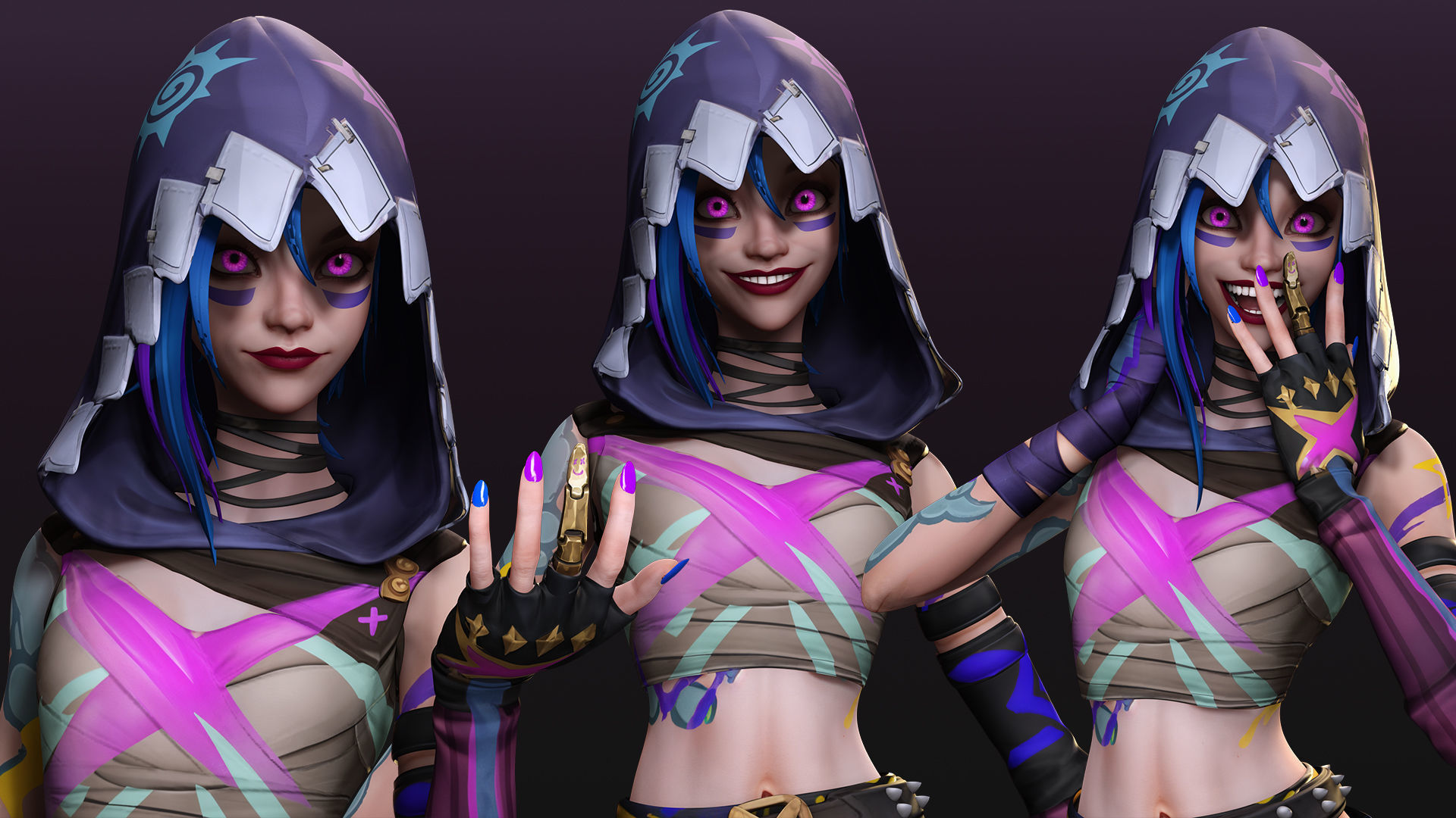 Arcane Prodigy Jinx Low-poly 3D model_4