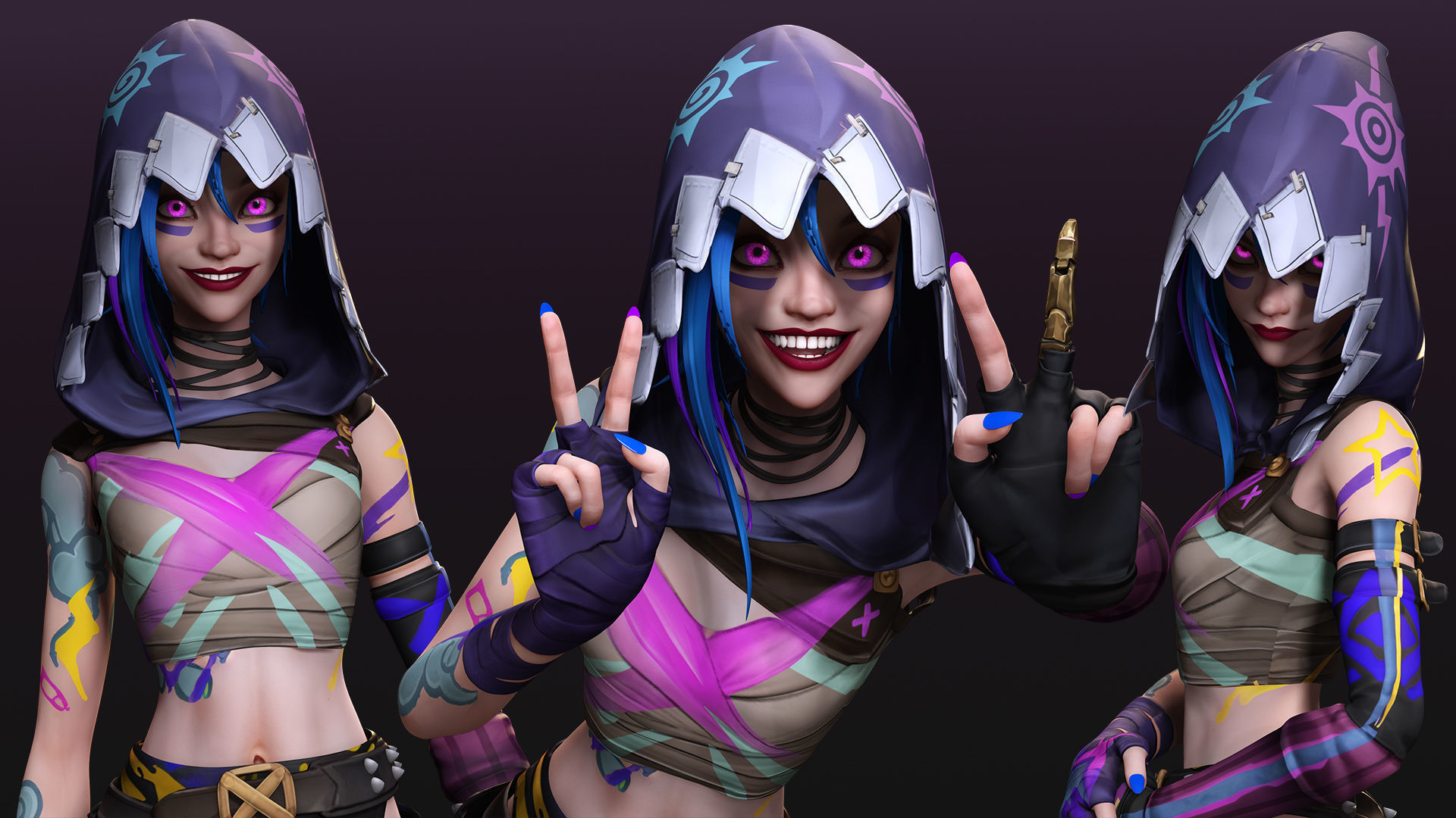 Arcane Prodigy Jinx Low-poly 3D model_2