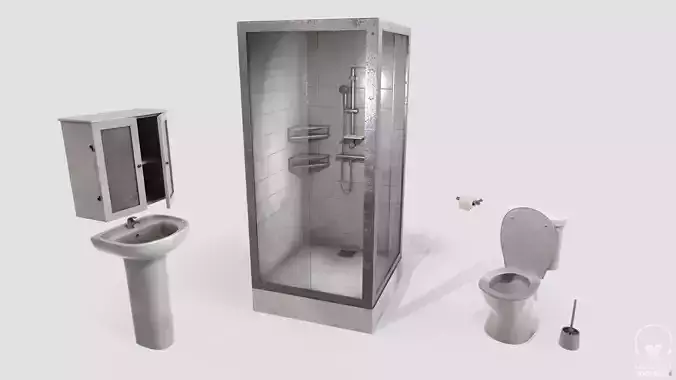 Dirty Bathroom 3D Model Collection