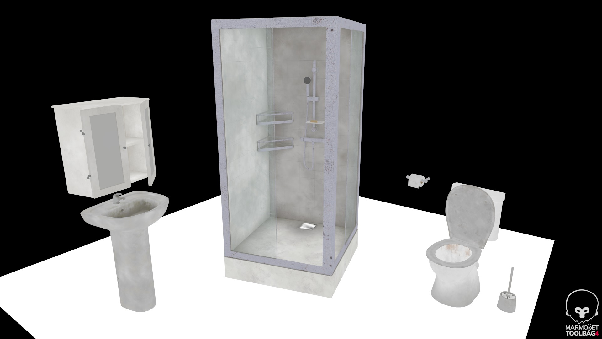 Dirty Bathroom 3D Model Collection_8