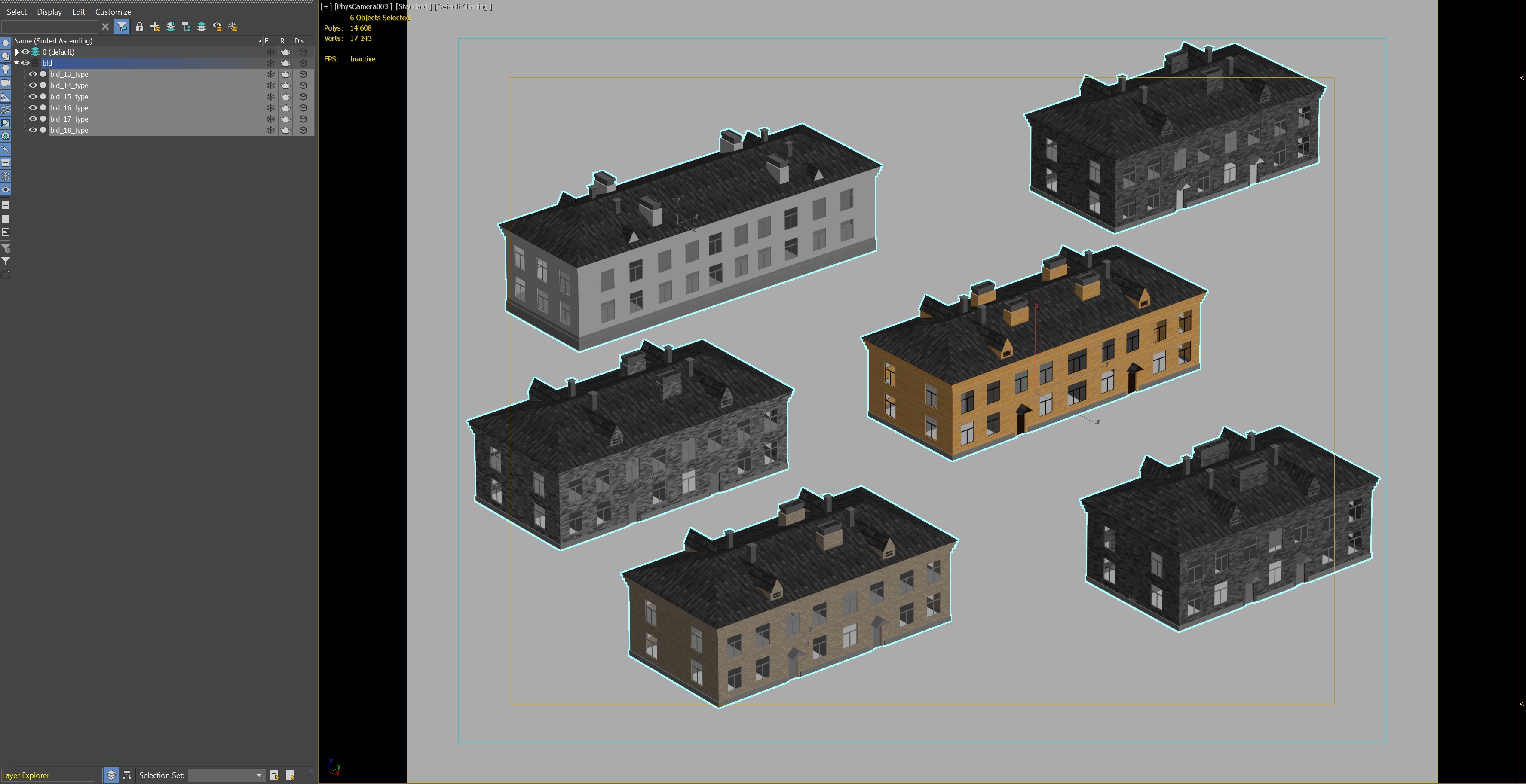 Soviet-style residential buildings pack 3D model_3