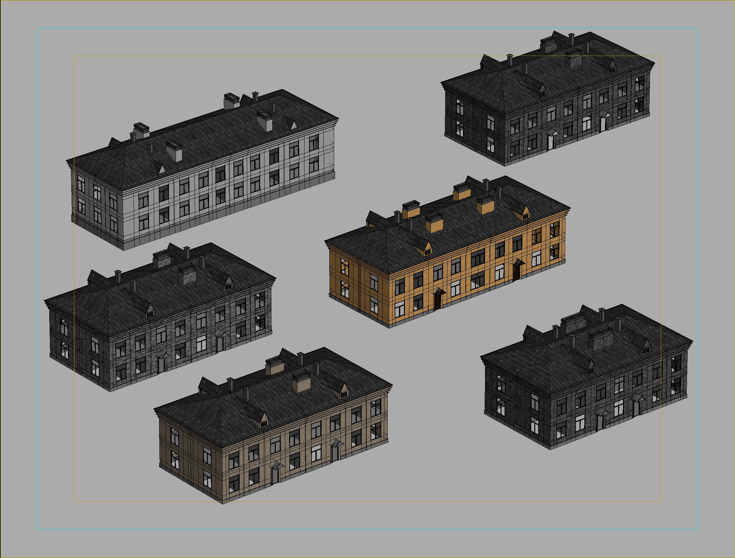 Soviet-style residential buildings pack 3D model_4