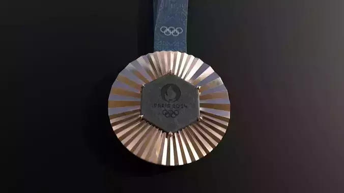 Olympic medal bronze Low-poly 3D model