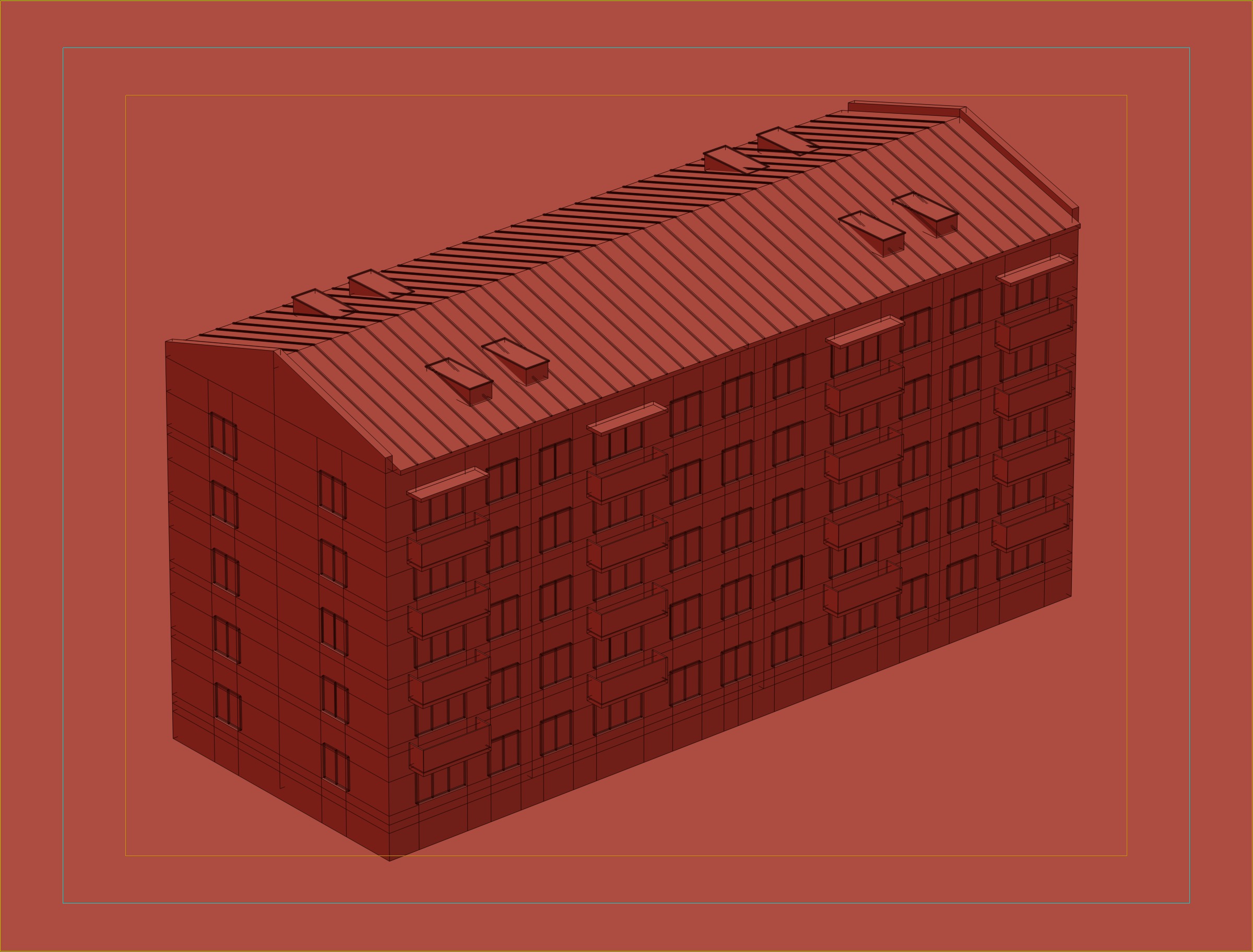 Soviet-style apartment block 3D model_6