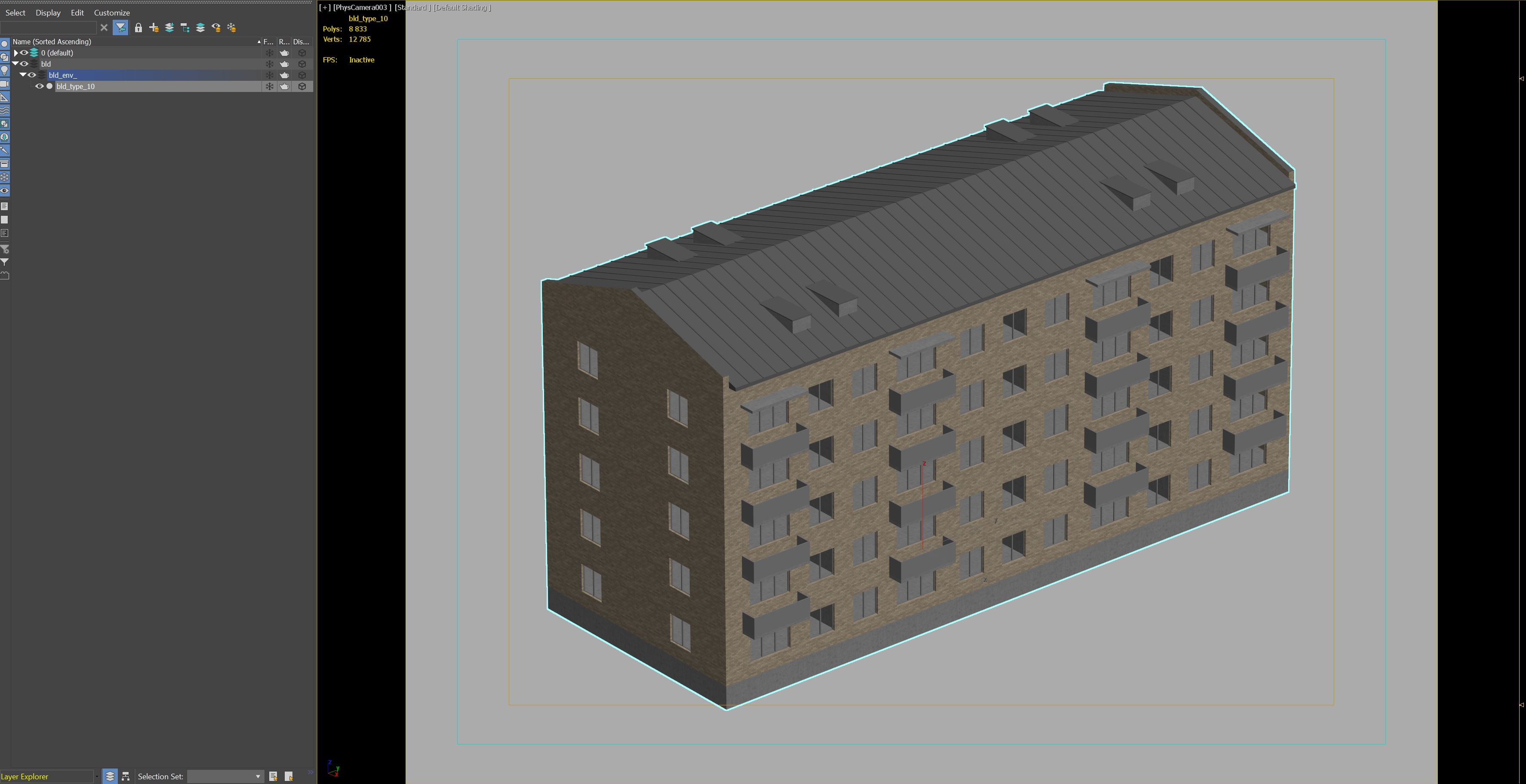 Soviet-style apartment block 3D model_3