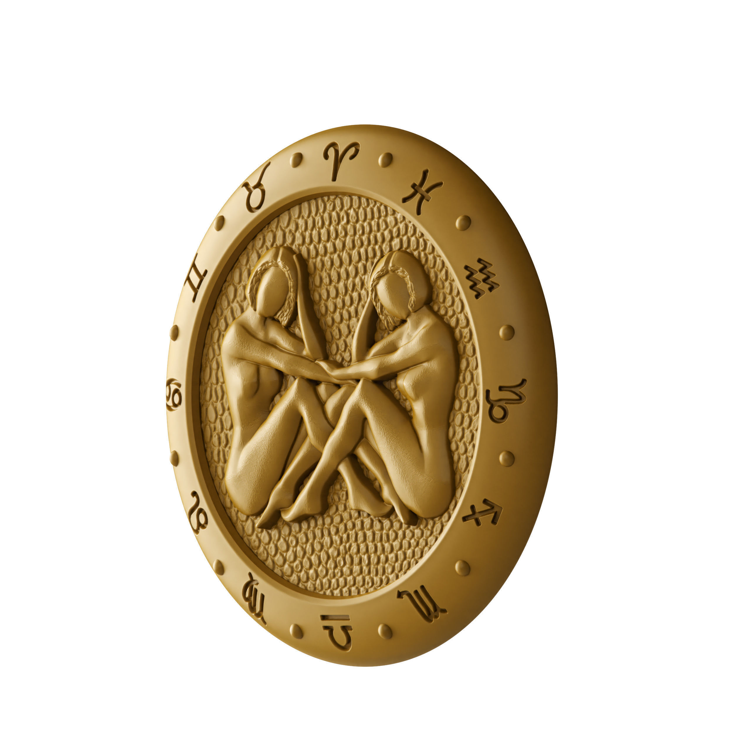 Gemini Zodiac Pendant 3D print model_15