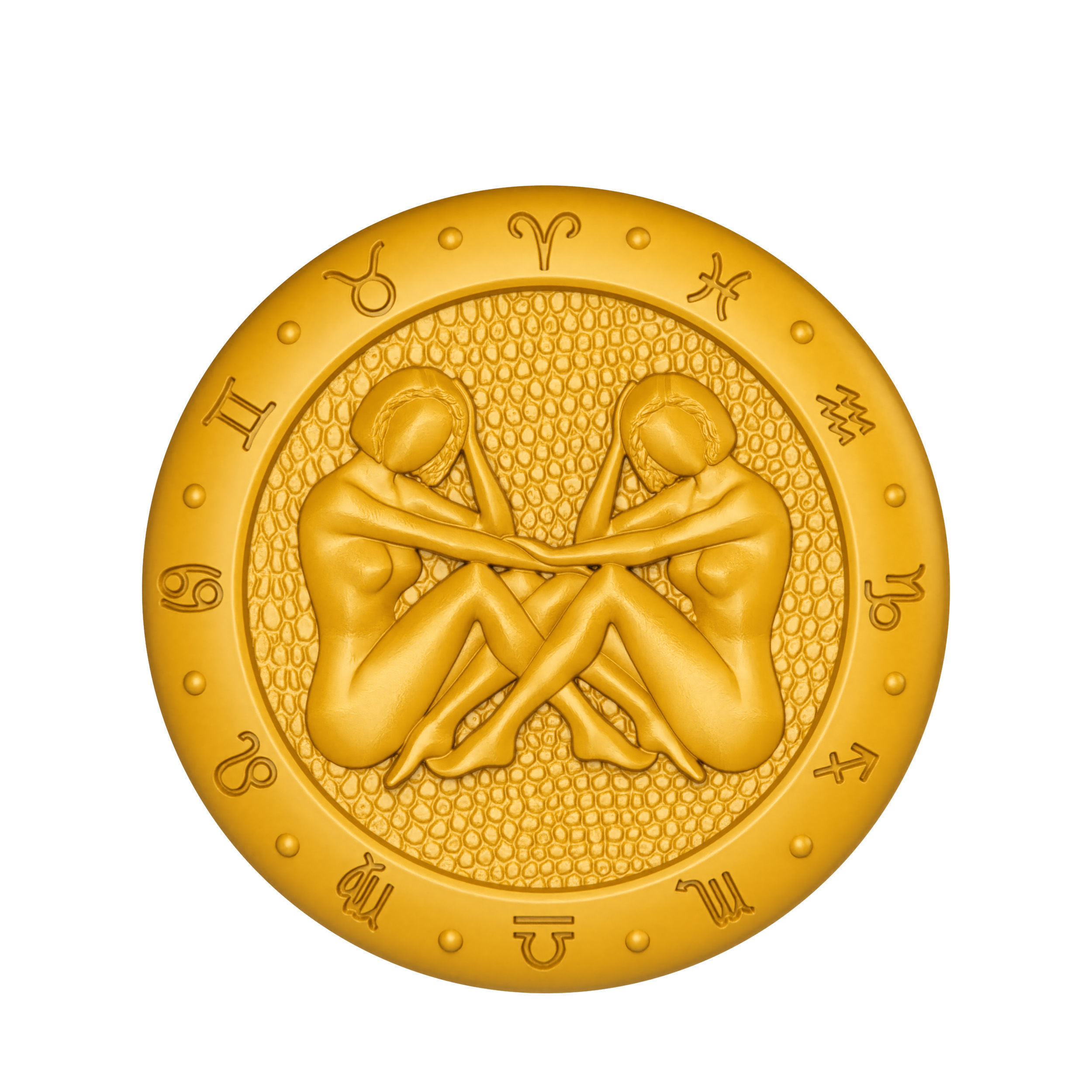 Gemini Zodiac Pendant 3D print model_8