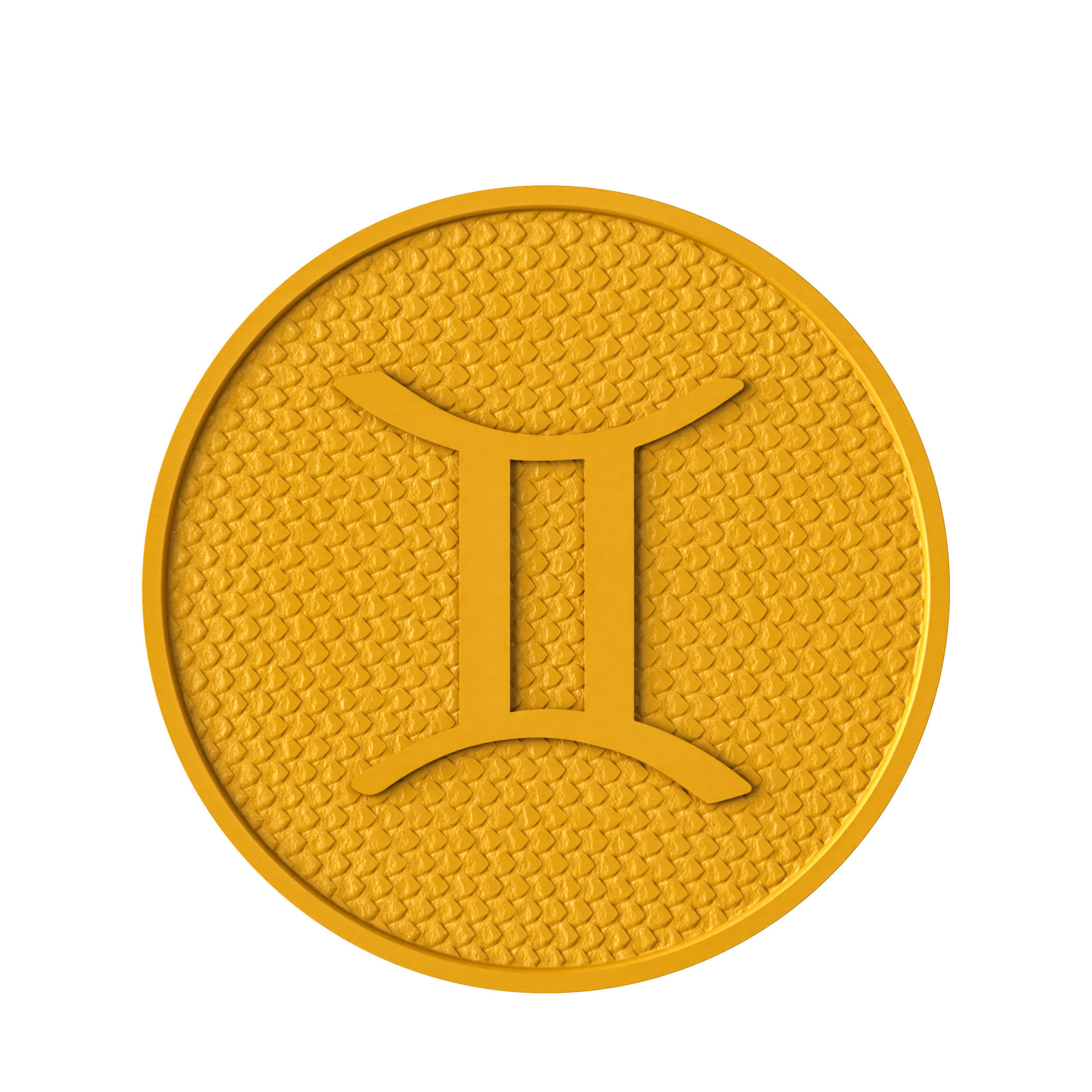 Gemini Zodiac Pendant 3D print model_12