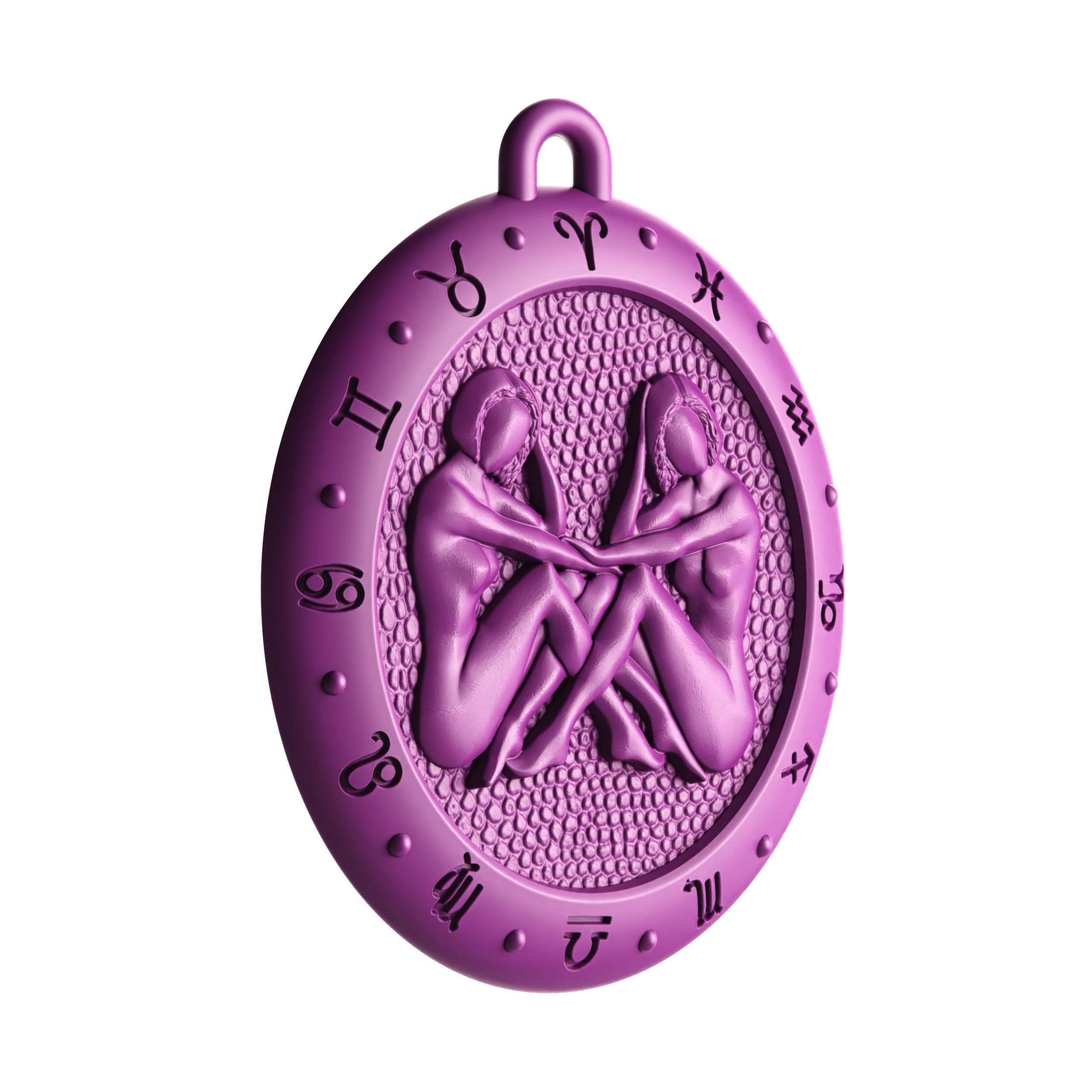 Gemini Zodiac Pendant 3D print model_1