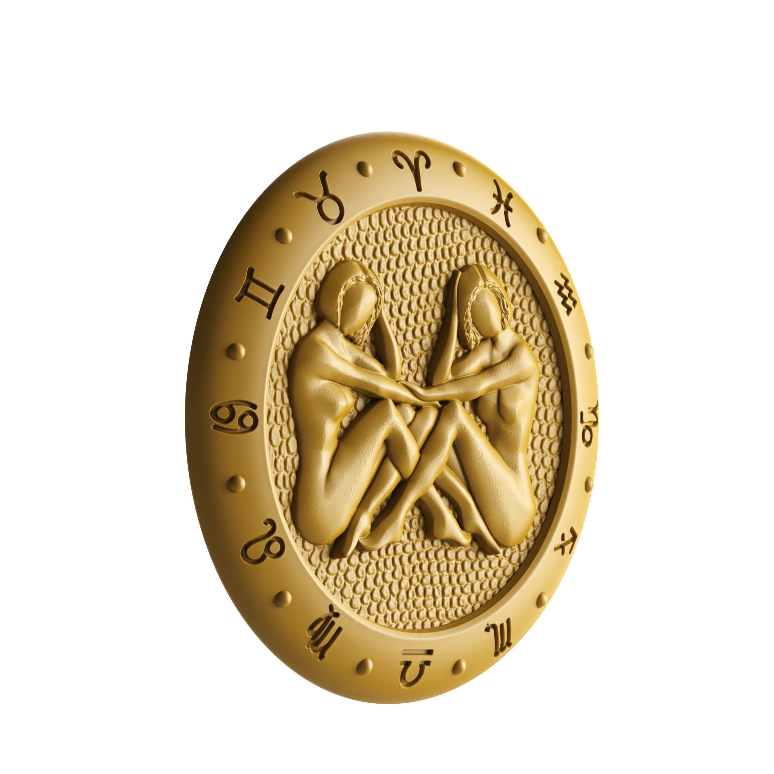 Gemini Zodiac Pendant 3D print model_9