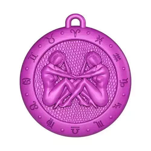 Gemini Zodiac Pendant 3D print model