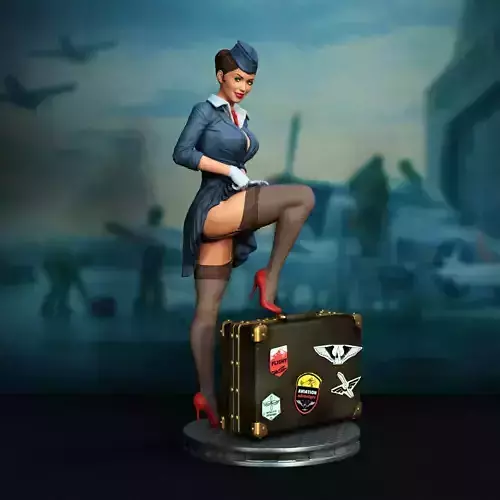 pin-up stewardess 3D print model