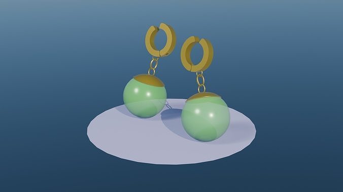 Potara Earrings - Color A Low-poly 3D model