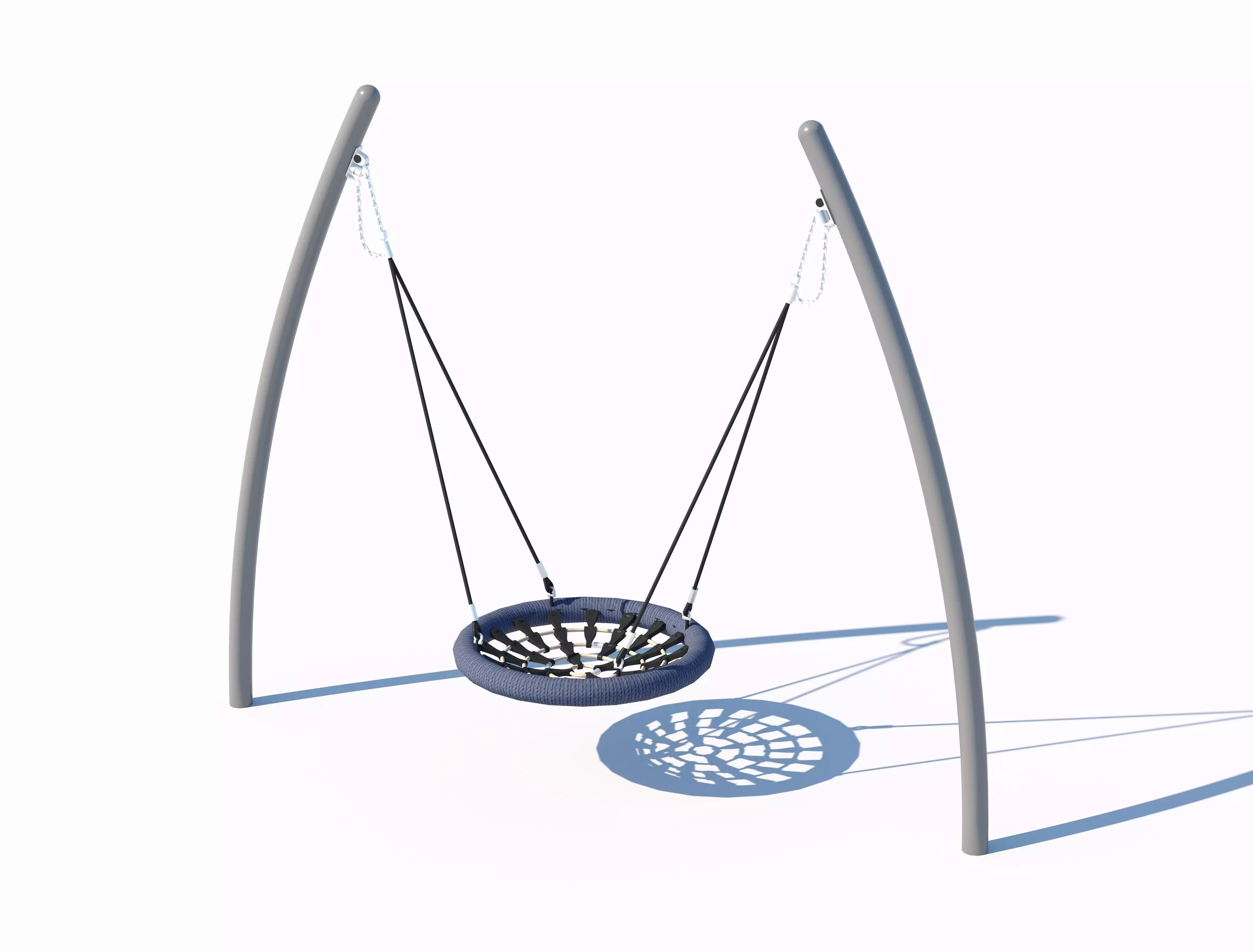 Circular wooden sandbox with integrated seating 3D model_0