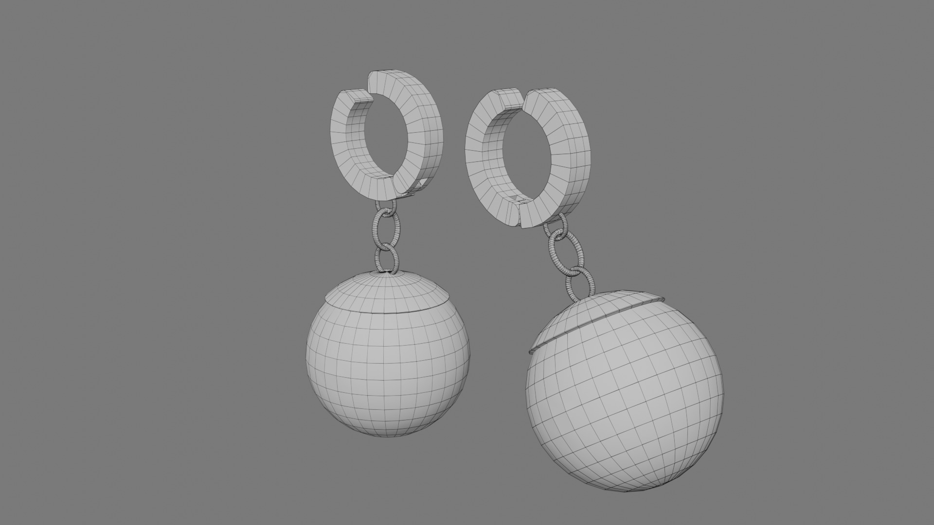 Potara Earrings - Color B Low-poly 3D model_6