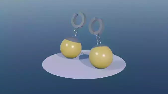 Potara Earrings - Color B Low-poly 3D model Potara Earrings - Color B Low-poly 3D model