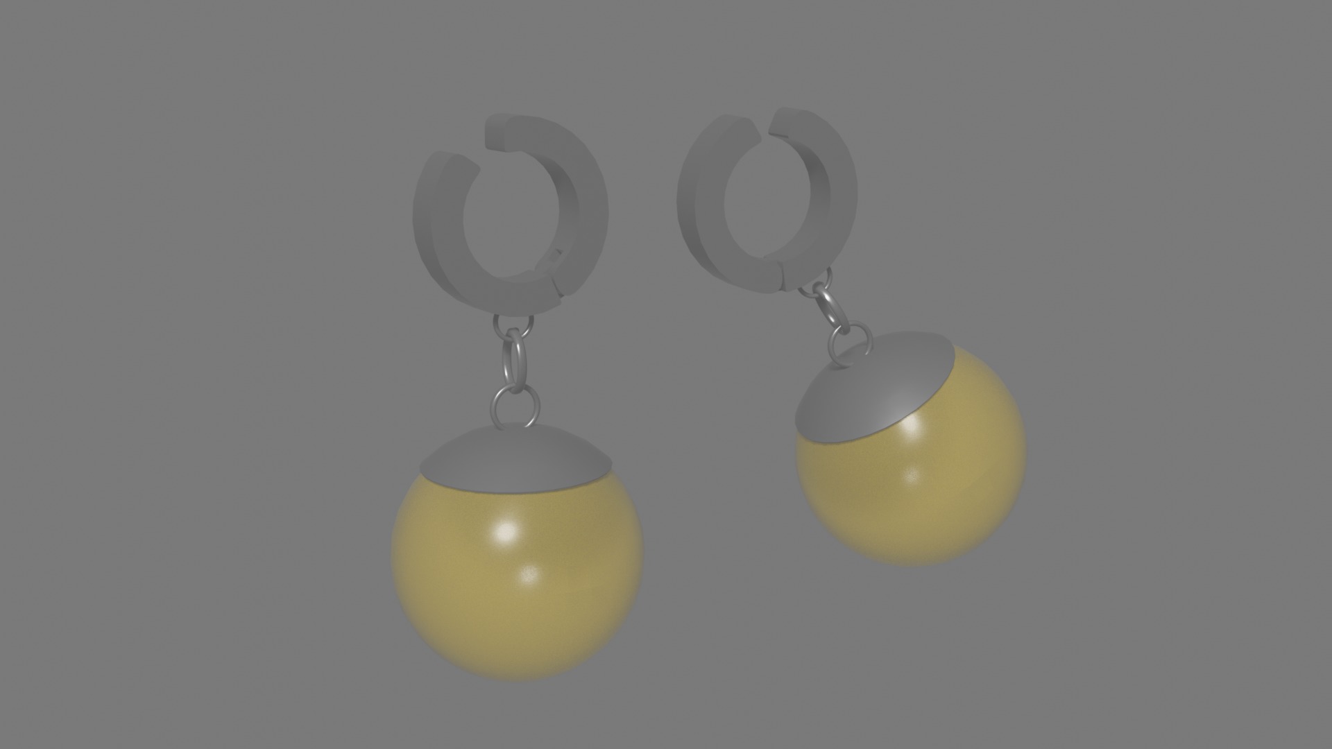 Potara Earrings - Color B Low-poly 3D model_1