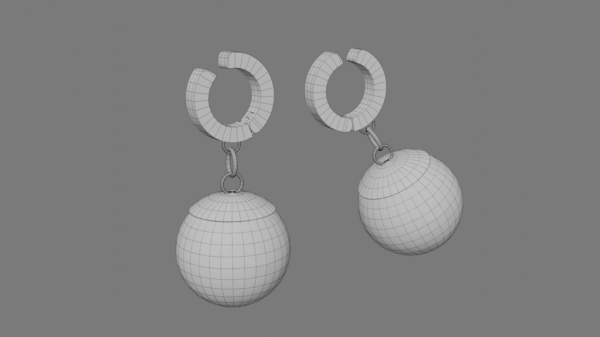 Potara Earrings - Color B Low-poly 3D model_3