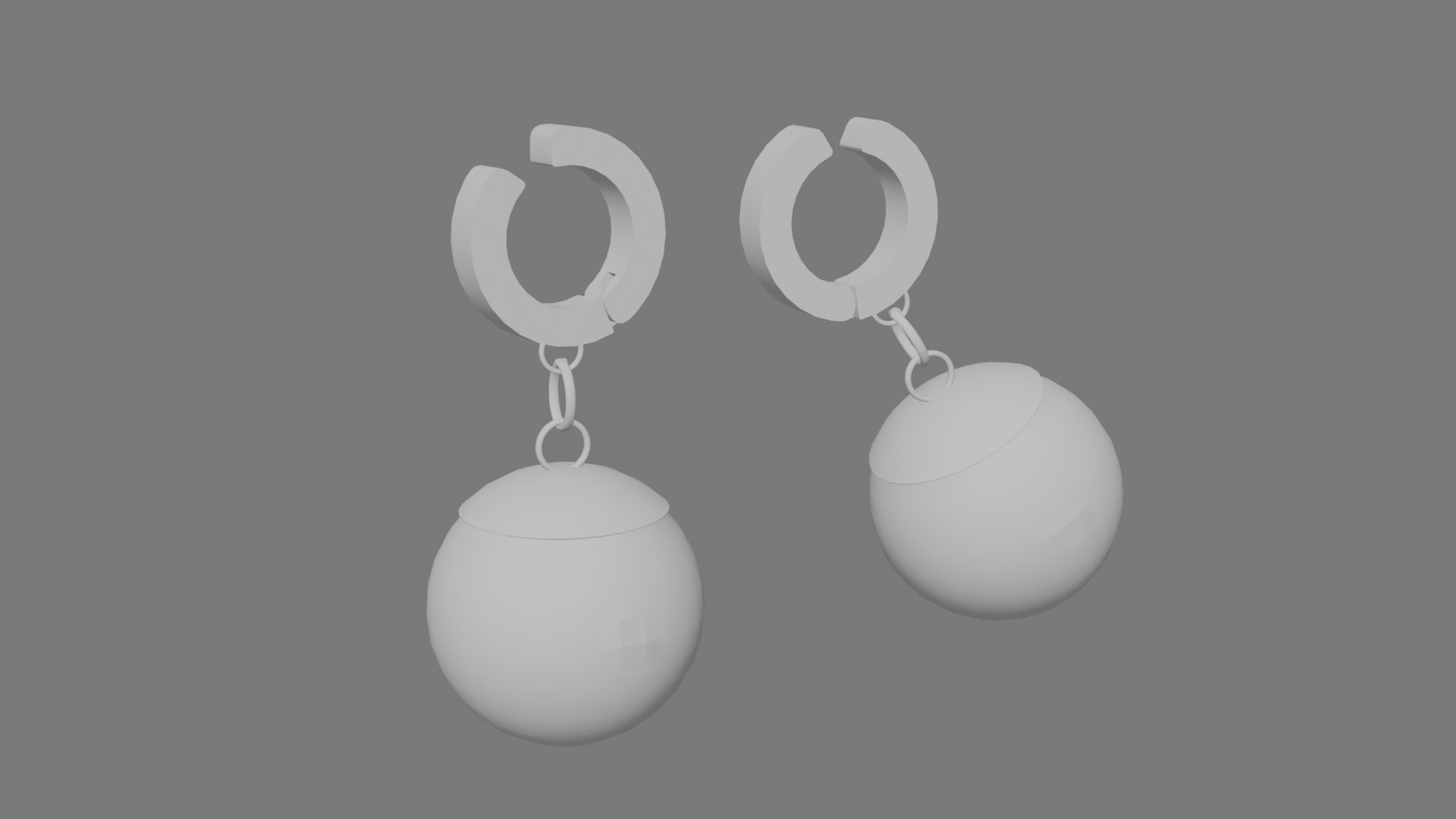 Potara Earrings - Color B Low-poly 3D model_2
